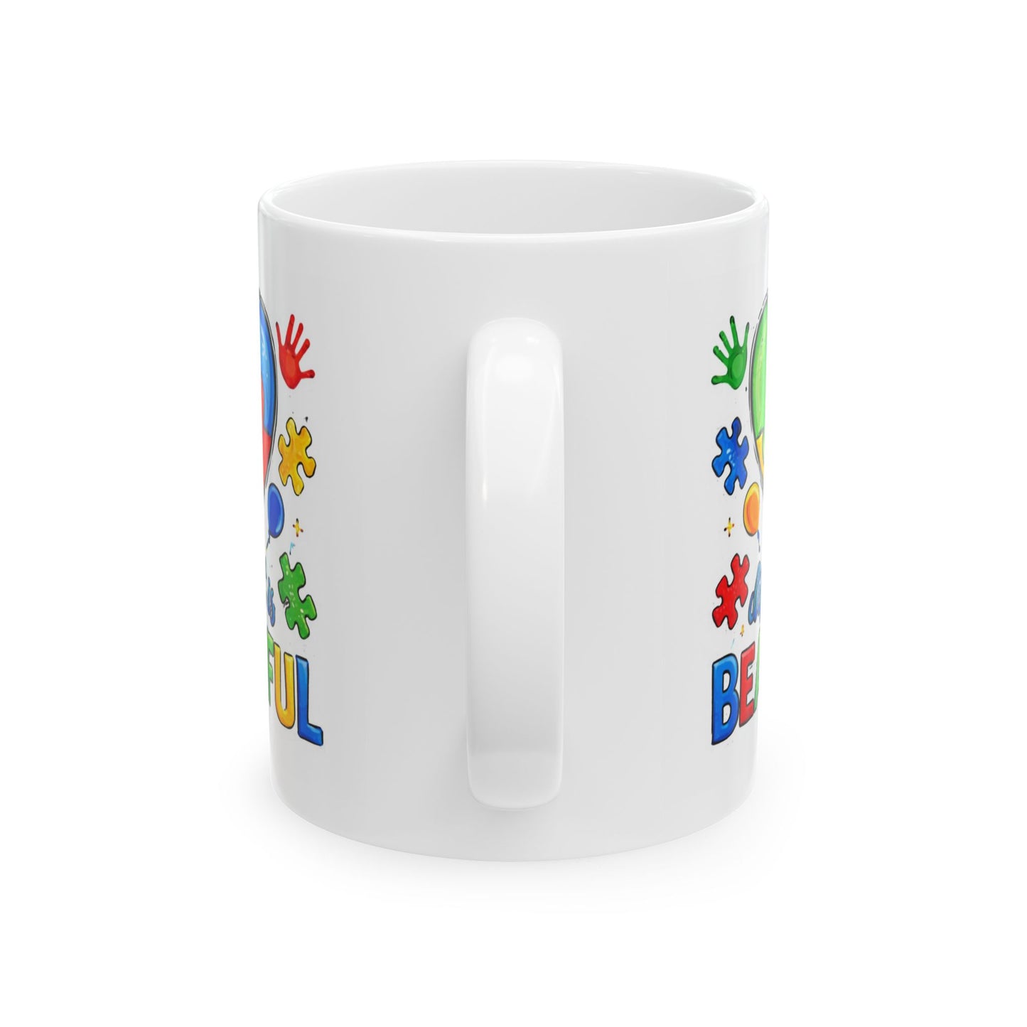 "Different Is Beautiful" Colorful Heart Mug