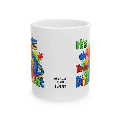 "It's OK to Be Different" Dinosaur Mug